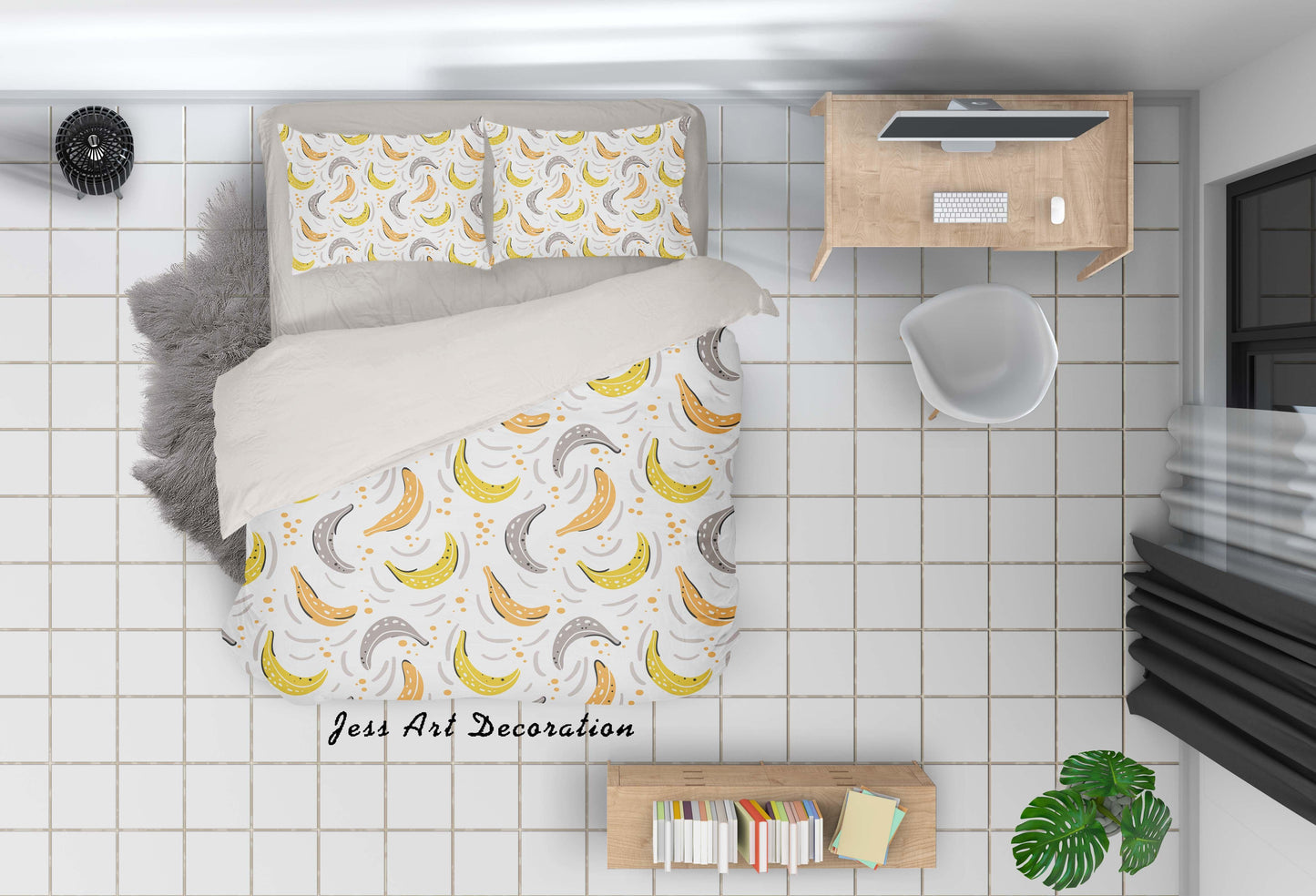 3D Banana Pattern Quilt Cover Set Bedding Set Pillowcases 22