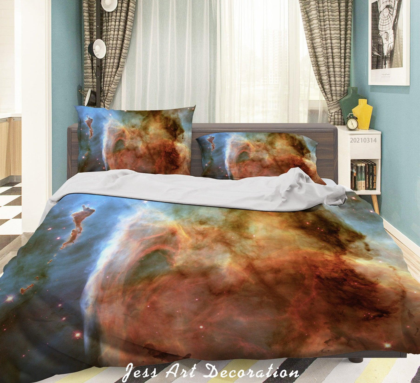 3D Abstract Colored Space Quilt Cover Set Bedding Set Duvet Cover Pillowcases 176