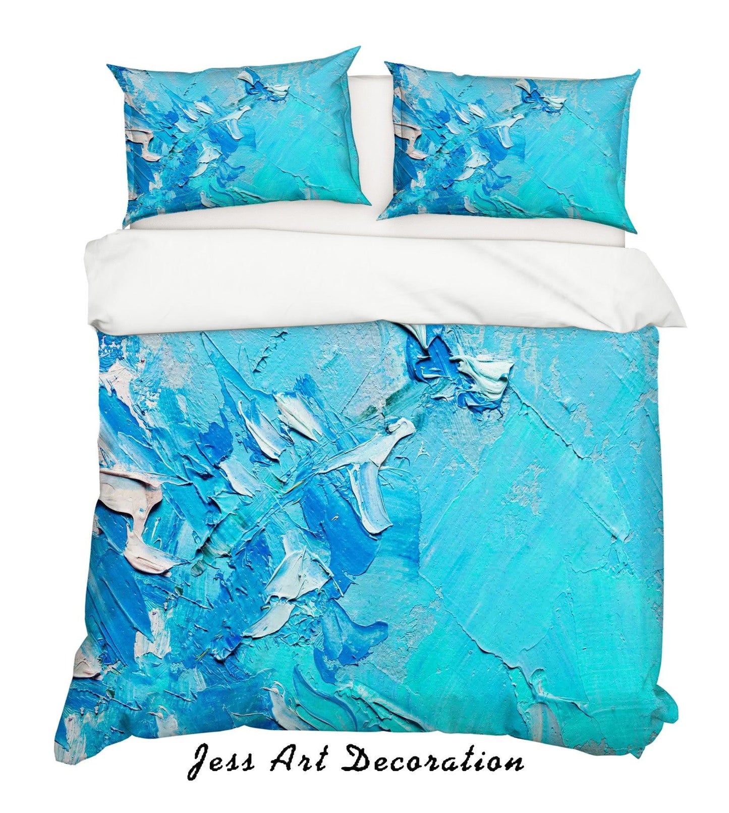 3D Blue Abstract Old Oil Painting Quilt Cover Set Bedding Set Pillowcasesn 48