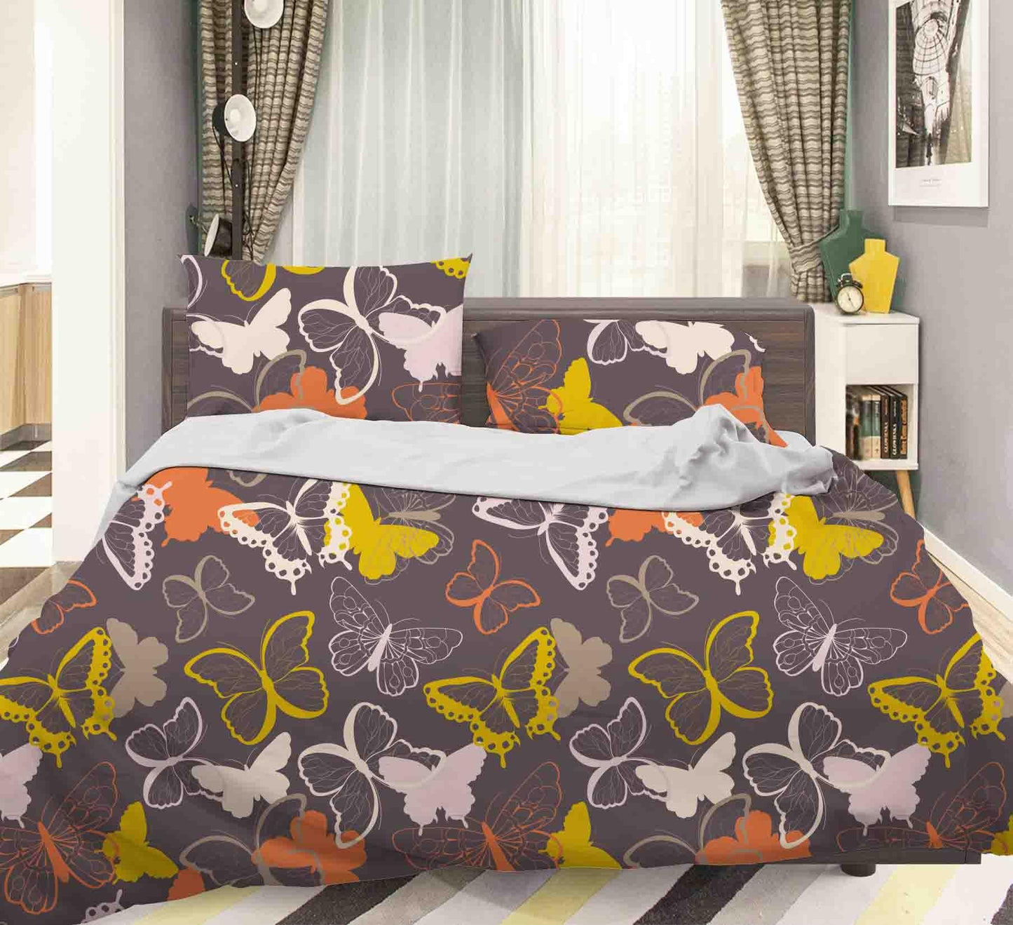3D Butterfly Pattern Quilt Cover Set Bedding Set Pillowcases 132