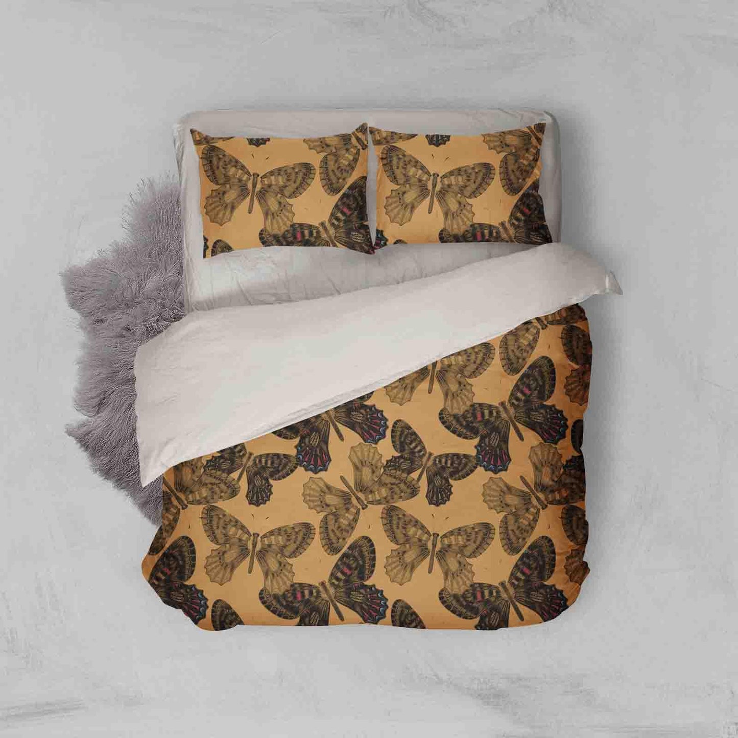 3D Brown Butterfly Quilt Cover Set Bedding Set Pillowcases 129