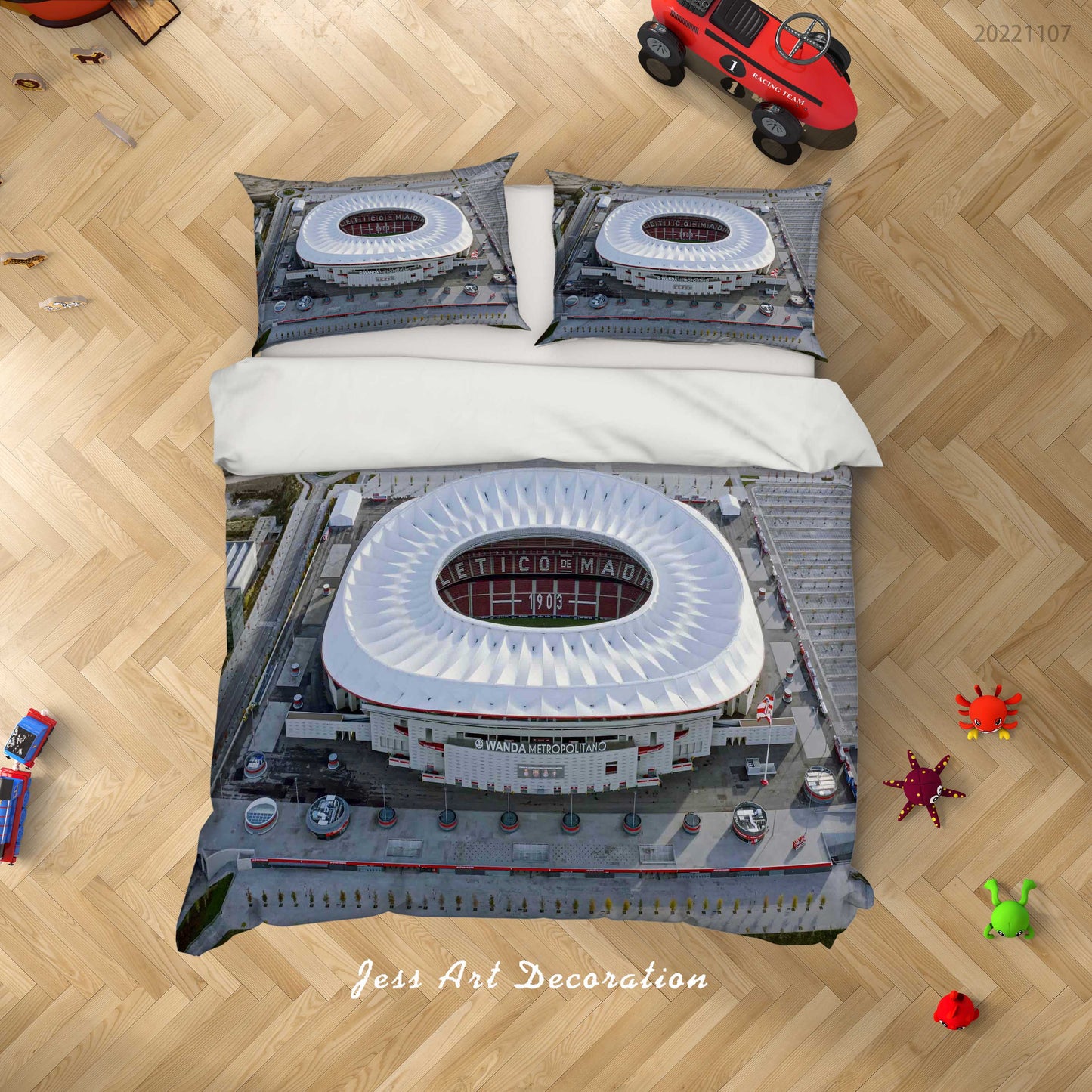 3D Atletico Madrid Architecture Quilt Cover Set Bedding Set Duvet Cover Pillowcase 839