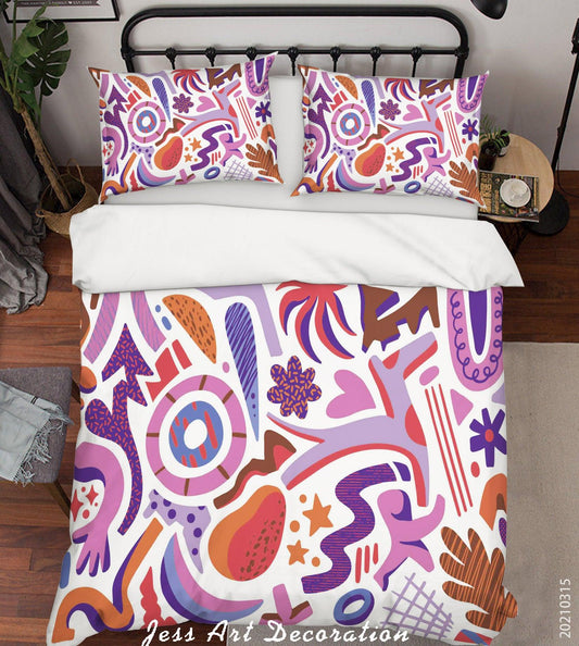 3D Abstract Color Pattern Quilt Cover Set Bedding Set Duvet Cover Pillowcases 76