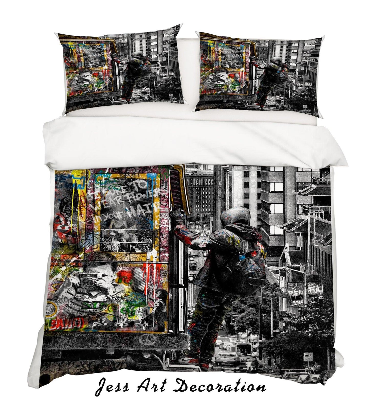 3D  SanFrancisco Is Beautiful Colorized Quilt Cover Set Bedding Set Duvet Cover Pillowcases  ZY D102