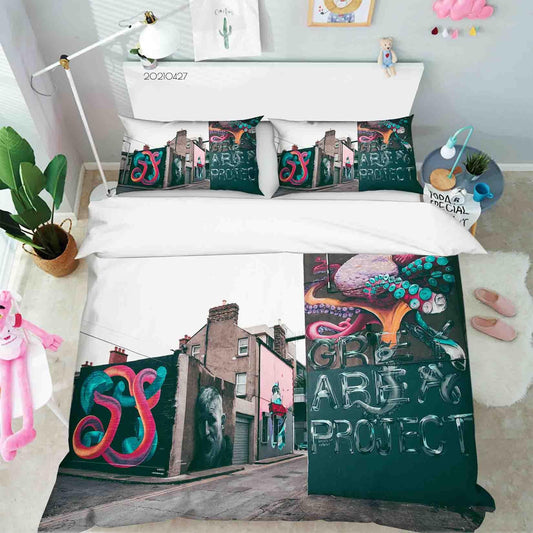 3D Abstract Art Street Graffiti Quilt Cover Set Bedding Set Duvet Cover Pillowcases 98