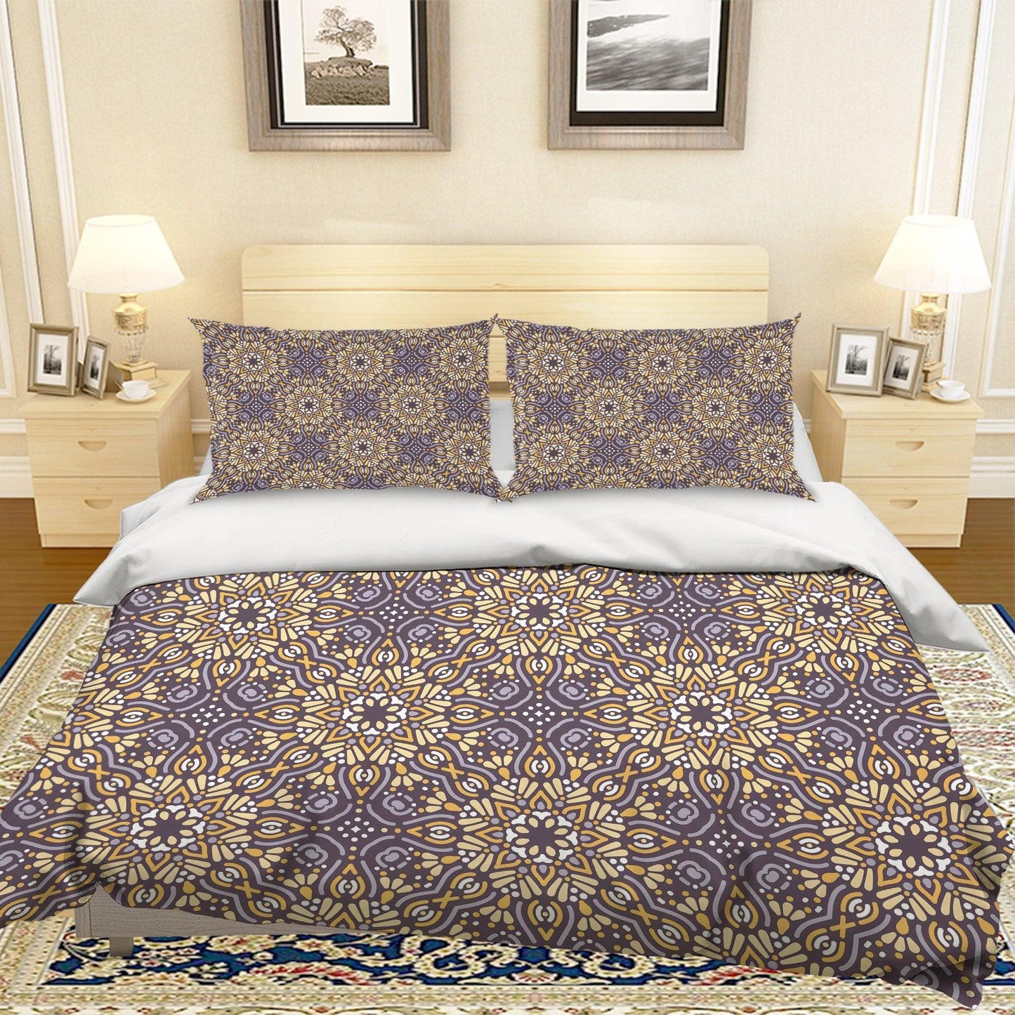 3D Blue Floral Pattern Quilt Cover Set Bedding Set Pillowcases 51