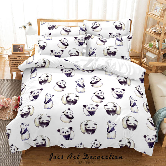 3D Animal Panda Quilt Cover Set Bedding Set Duvet Cover Pillowcase 480