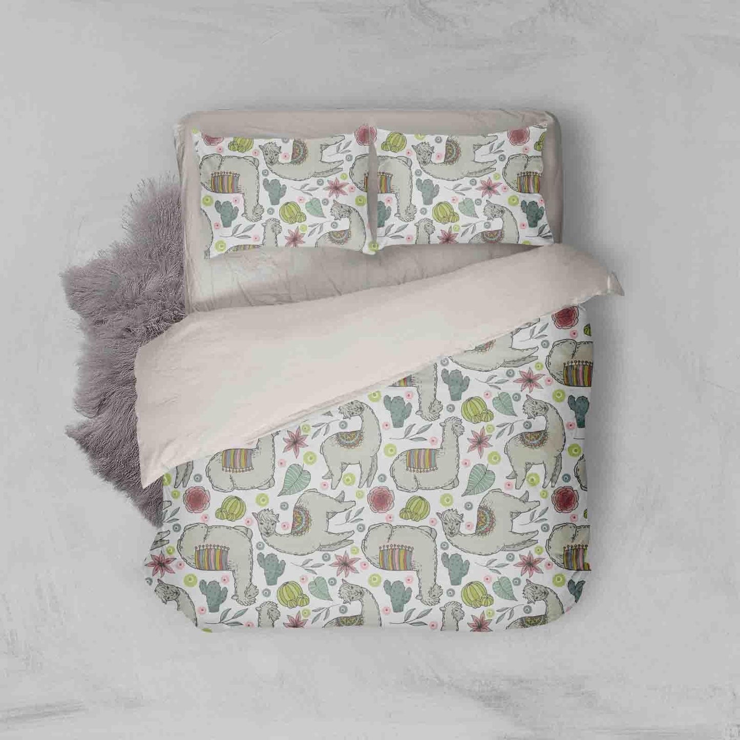 3D Alpaca Cactus Quilt Cover Set Bedding Set Pillowcases 76