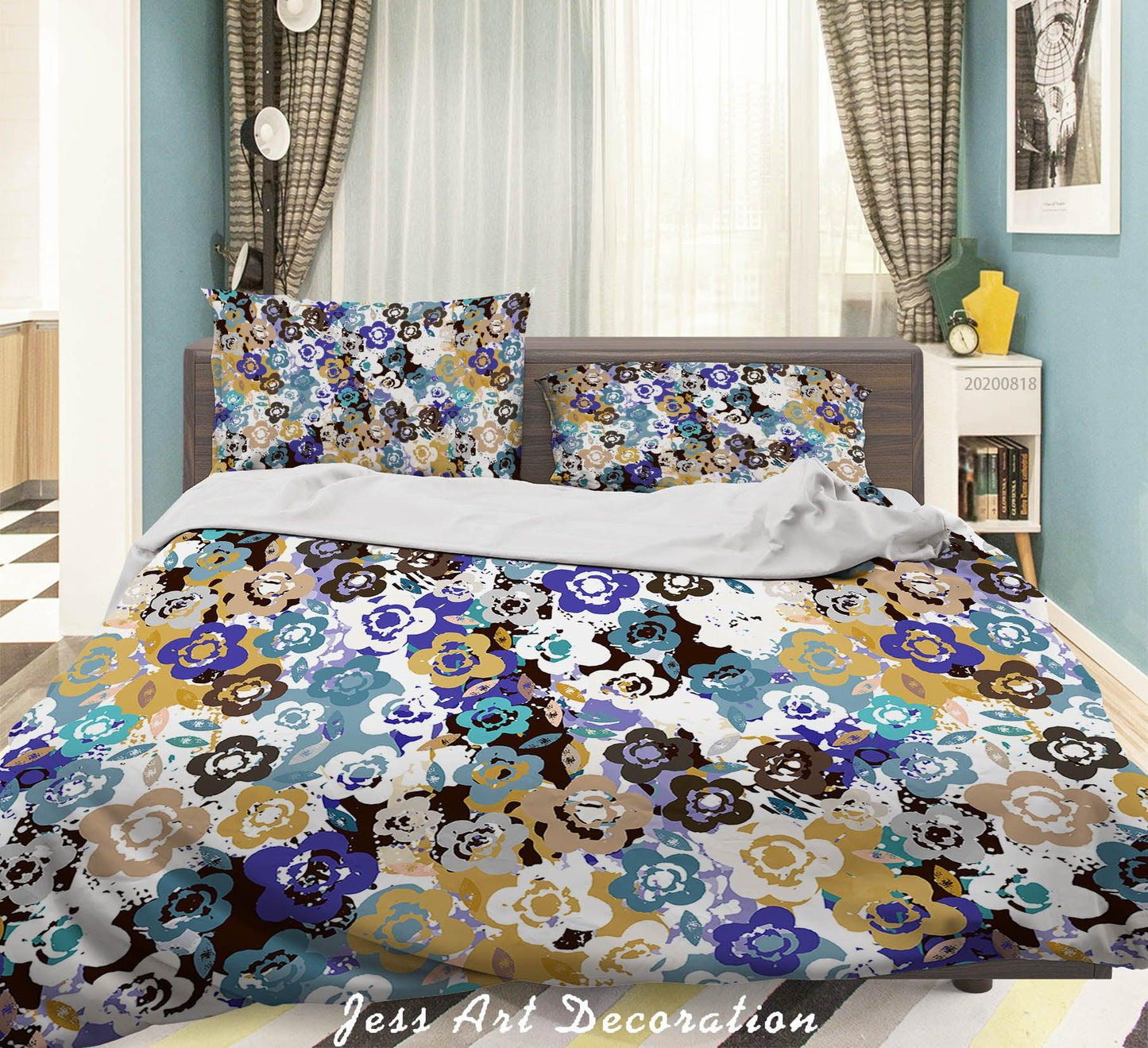 3D Abstract Colorful Floral Painting Quilt Cover Set Bedding Set Duvet Cover Pillowcases LXL