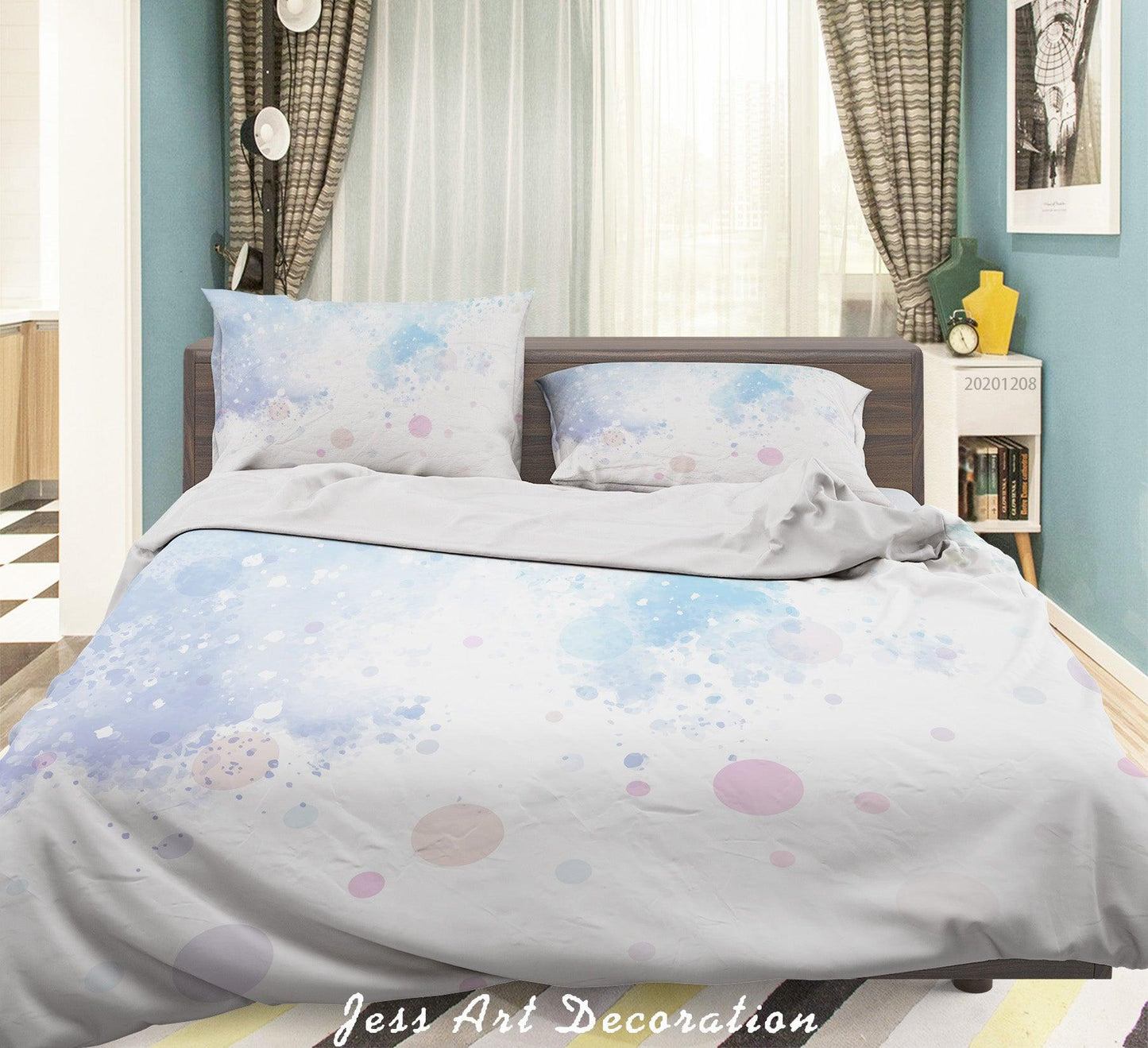 3D Abstract Watercolour Quilt Cover Set Bedding Set Duvet Cover Pillowcases LXL