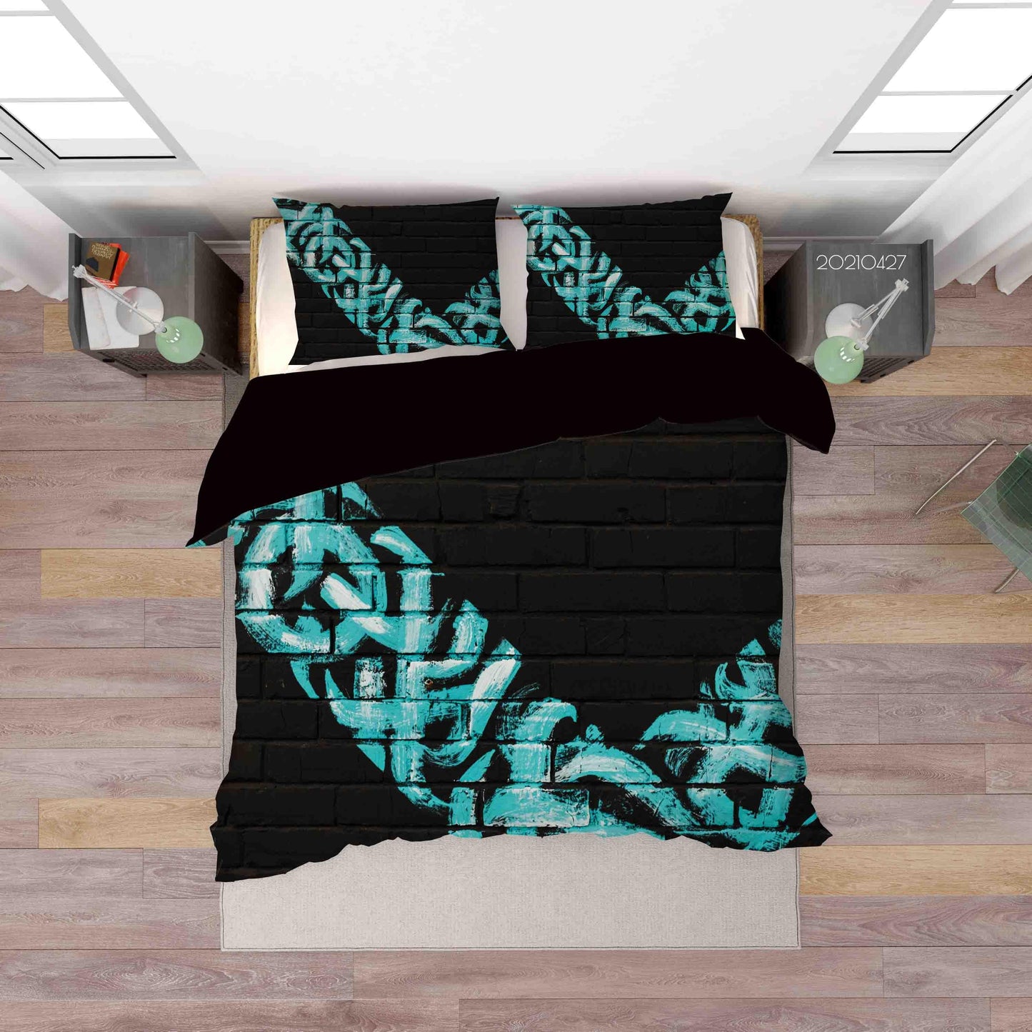 3D Abstract Street Graffiti Quilt Cover Set Bedding Set Duvet Cover Pillowcases 119