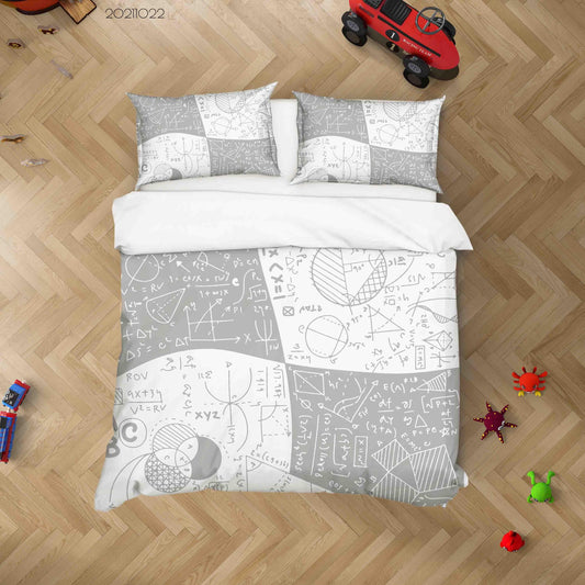 3D Abstract Math Questions Graffiti Quilt Cover Set Bedding Set Duvet Cover Pillowcases 55