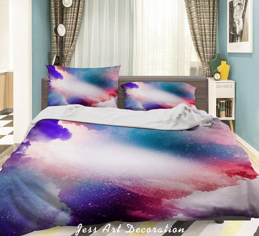 3D Abstract Colored Space Cloud Quilt Cover Set Bedding Set Duvet Cover Pillowcases 94