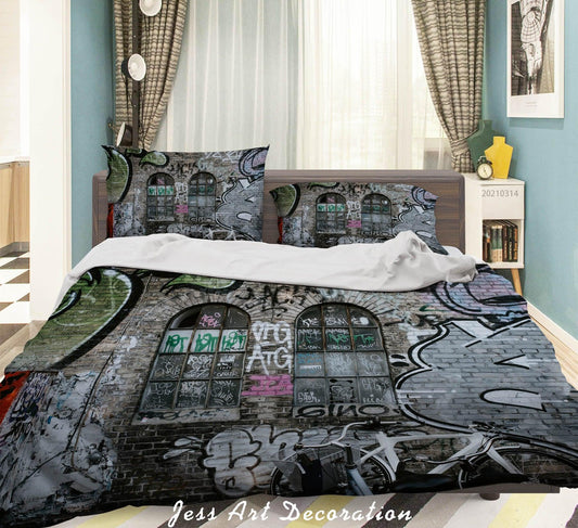 3D Abstract Street Graffiti Artist Works Quilt Cover Set Bedding Set Duvet Cover Pillowcases 112