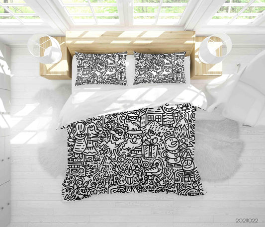 3D Art Illustration Graffiti Quilt Cover Set Bedding Set Duvet Cover Pillowcases 67