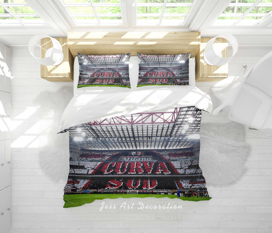 3D AC Associazione Calcio Milan Lamplight Spectator Seats Quilt Cover Set Bedding Set Duvet Cover Pillowcase 858