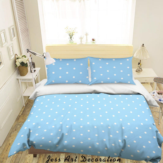 3D Abstract Blue Geometric Dot Quilt Cover Set Bedding Set Duvet Cover Pillowcases 111 LQH