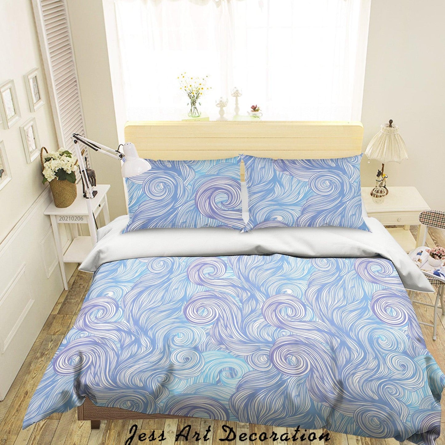 3D Abstract Water Plant Pattern Quilt Cover Set Bedding Set Duvet Cover Pillowcases 112