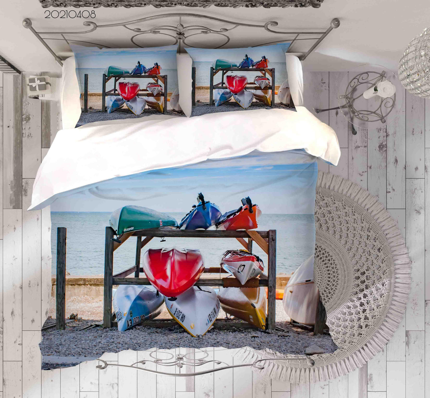 3D Beach Surfboard Quilt Cover Set Bedding Set Duvet Cover Pillowcases 3