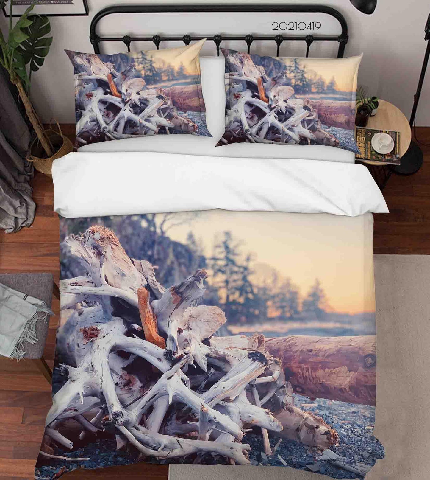 3D Beach Dead Branch Quilt Cover Set Bedding Set Duvet Cover Pillowcases 165