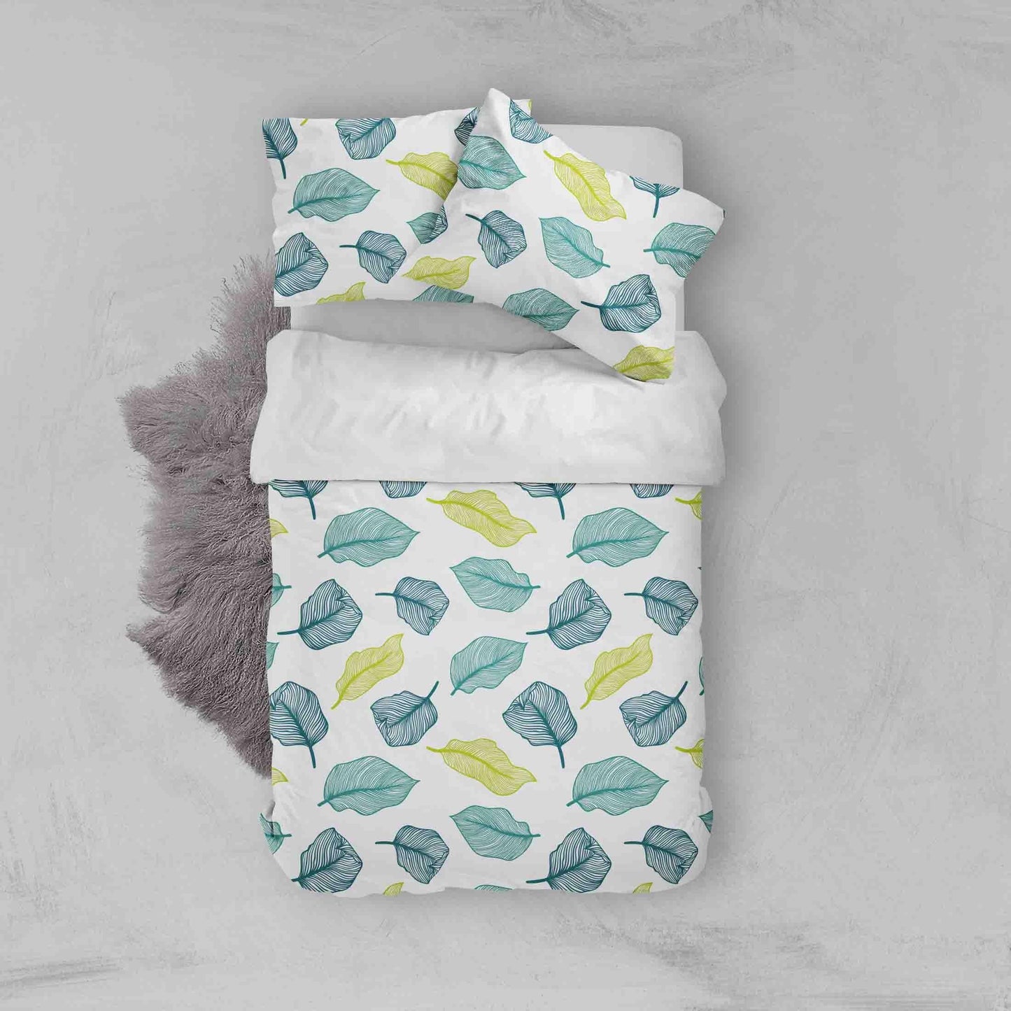 3D Blue Leaves Quilt Cover Set Bedding Set Pillowcases 33