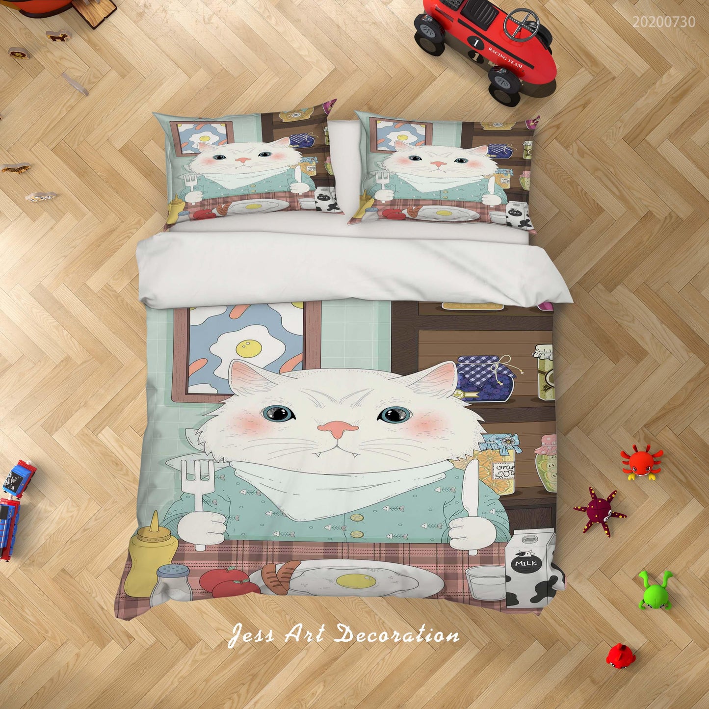 3D Cartoon Cat Quilt Cover Set Bedding Set Duvet Cover Pillowcases LXL 82