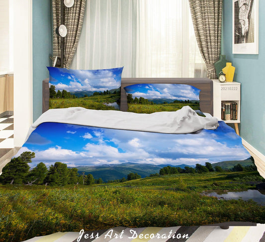 3D Blue Sky Cloud Meadow Quilt Cover Set Bedding Set Duvet Cover Pillowcases 194