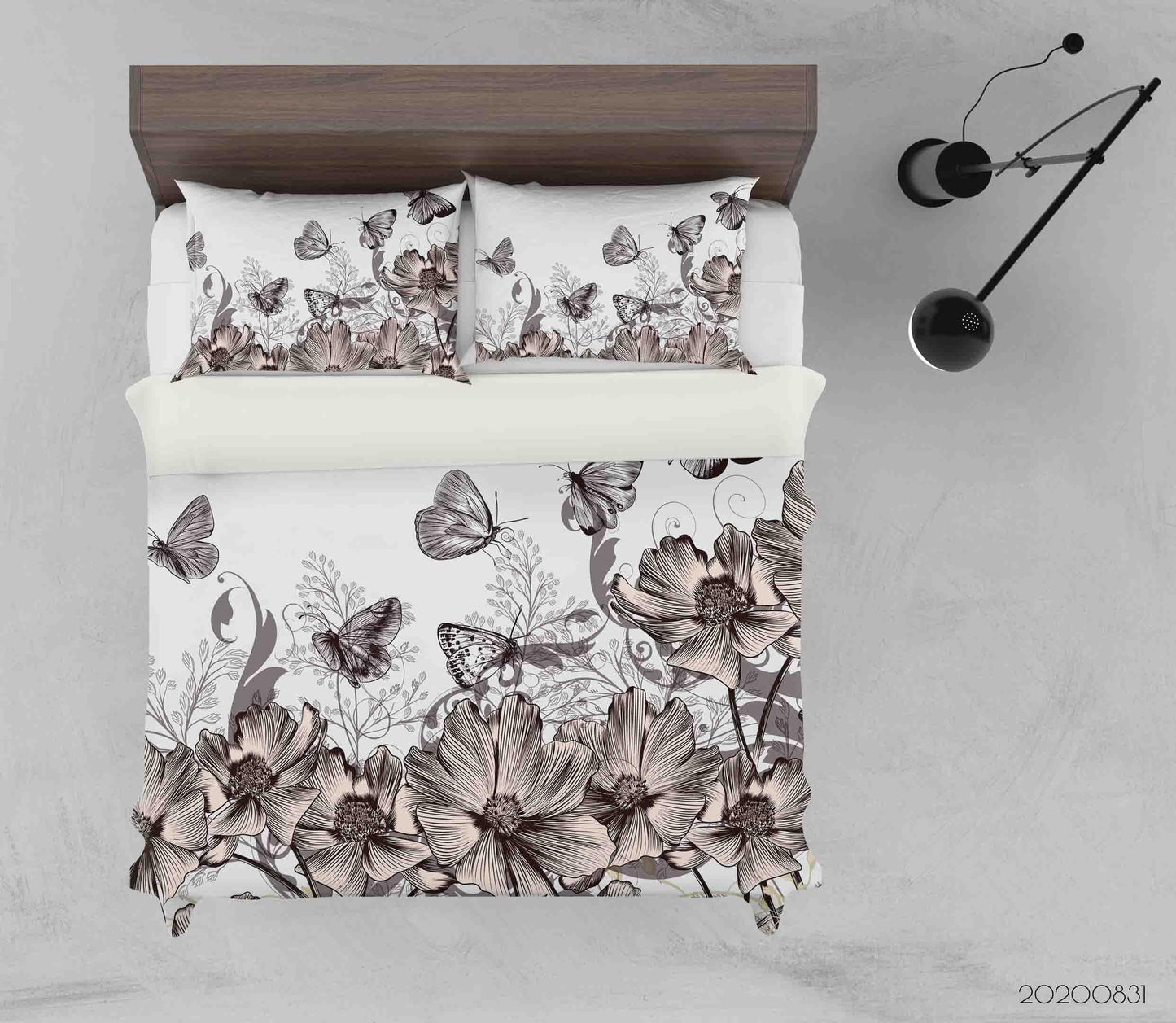 3D Abstract Flowers Butterflies Quilt Cover Set Bedding Set Duvet Cover Pillowcases WJ 3401