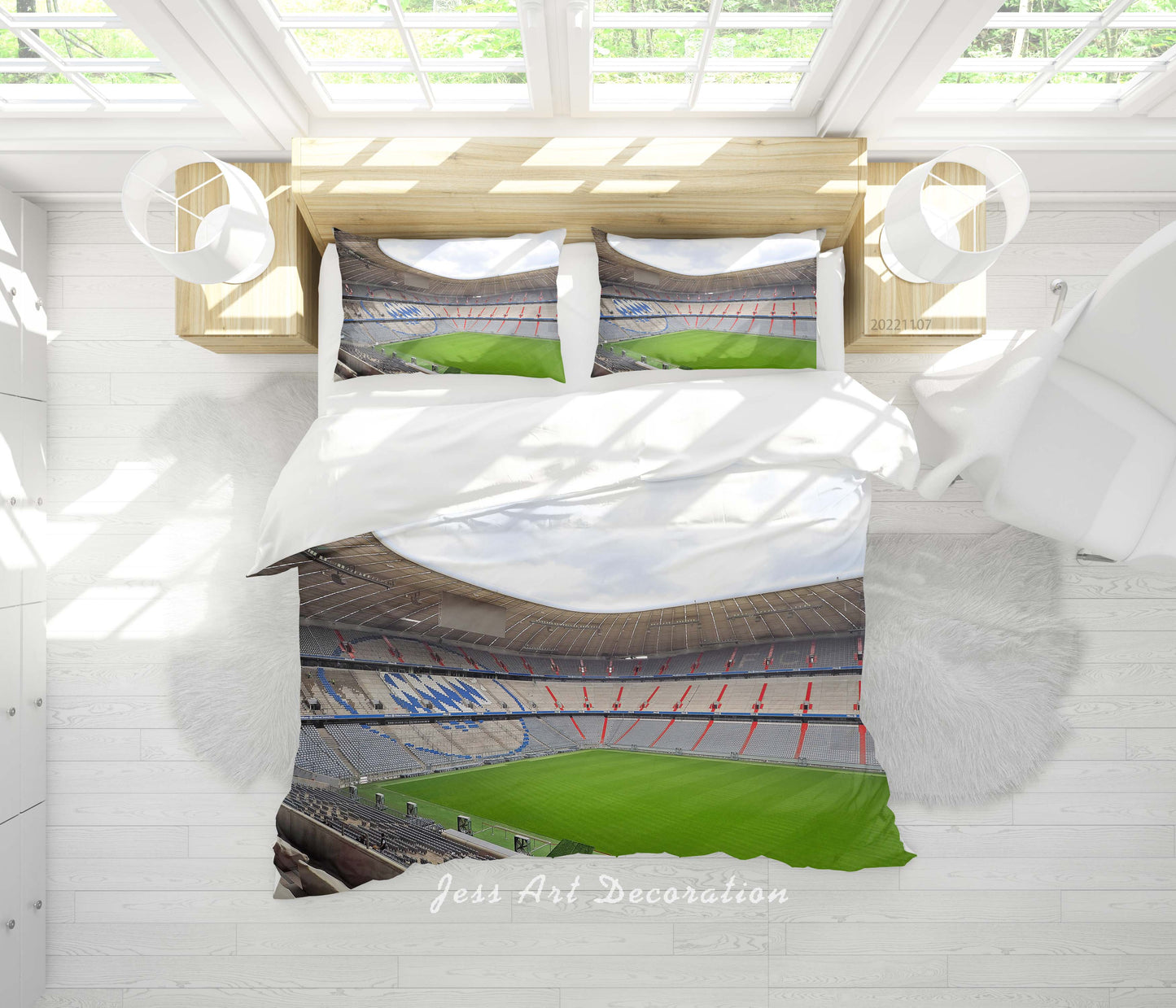 3D Bayern Munich Football Field Quilt Cover Set Bedding Set Duvet Cover Pillowcase 723