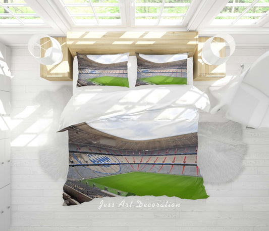 3D Bayern Munich Football Field Quilt Cover Set Bedding Set Duvet Cover Pillowcase 723