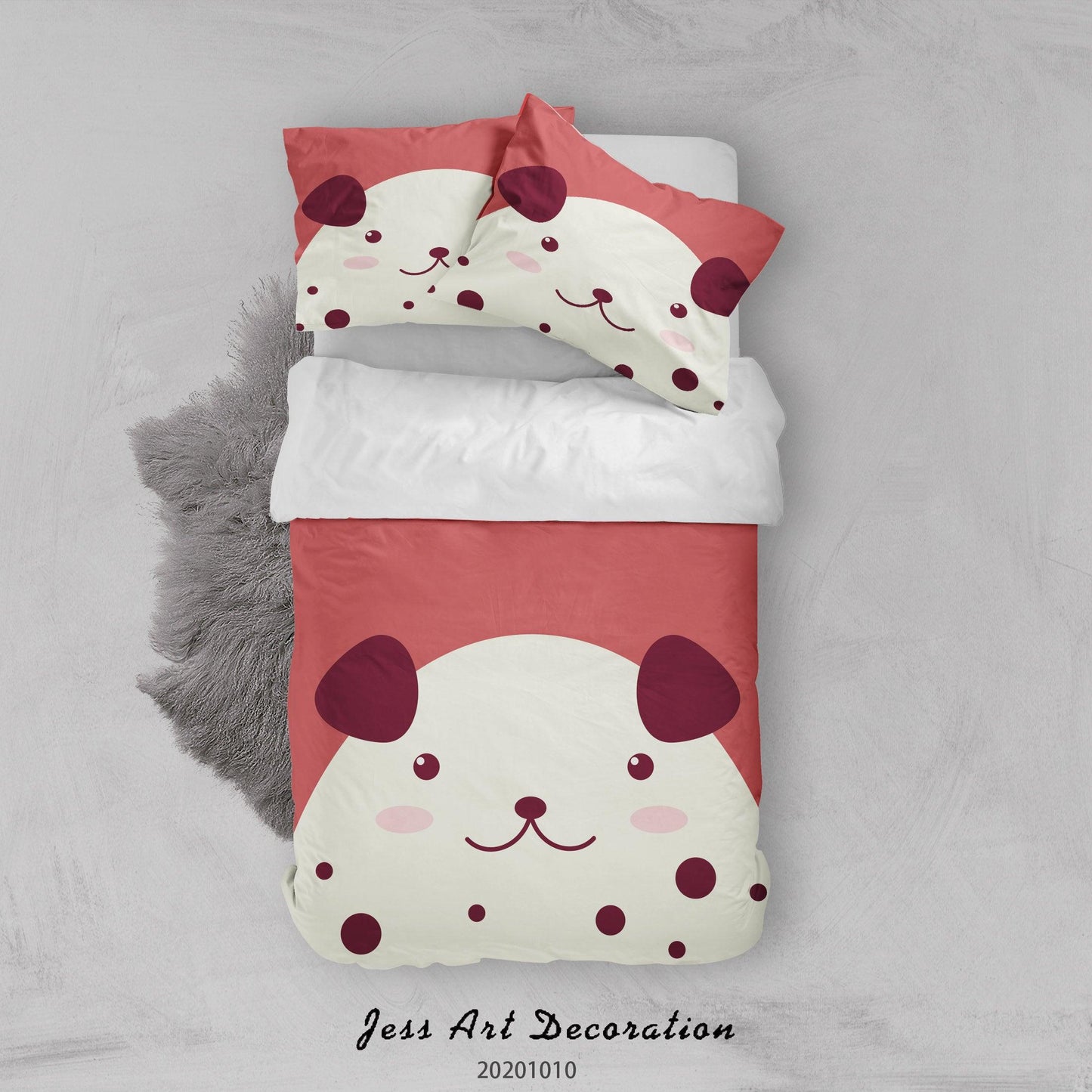 3D Cartoon Cute Animal Dog Quilt Cover Set Bedding Set Duvet Cover Pillowcases WJ 9544