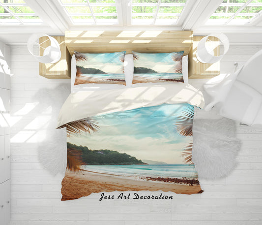 3D Beach Sea Quilt Cover Set Bedding Set Pillowcases 24