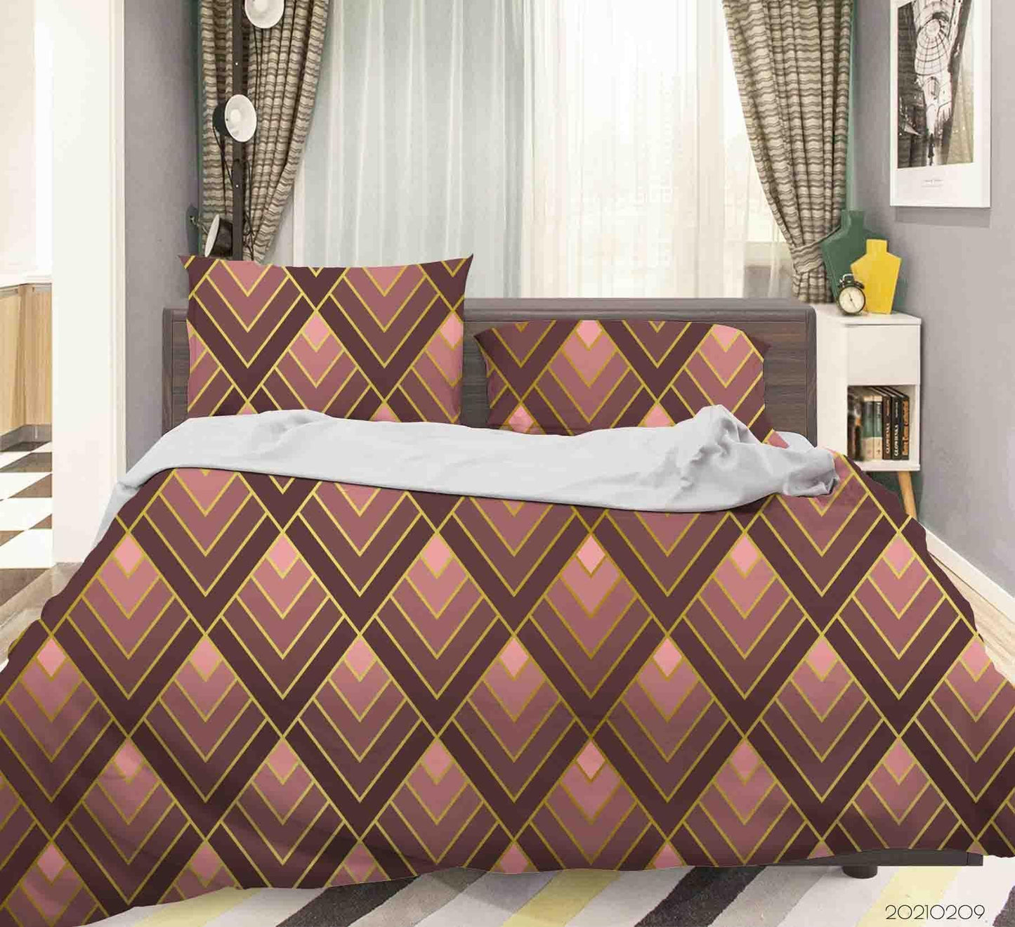 3D Abstract Geometric Decorative Quilt Cover Set Bedding Set Duvet Cover Pillowcases 28