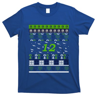 12 Flying Seahawks Ugly Christmas Sweater T-Shirt