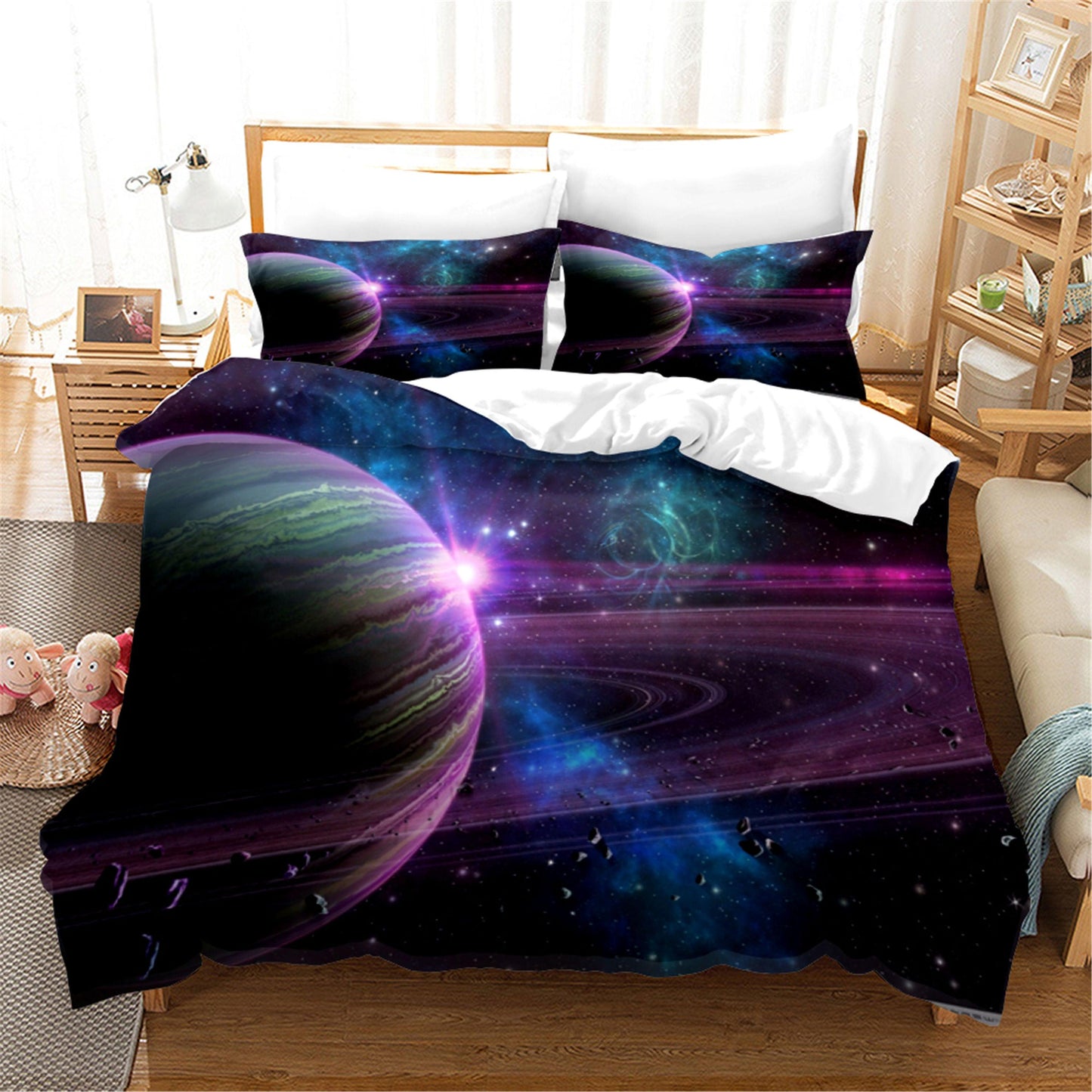 3D Abstract Colored Space Planet Quilt Cover Set Bedding Set Duvet Cover Pillowcases 124