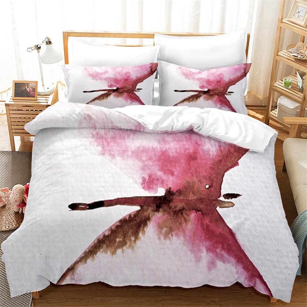 3D Art Watercolor Pink Quilt Cover Set Bedding Set Duvet Cover Pillowcases 166