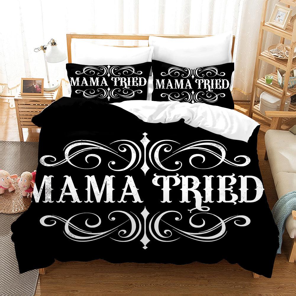 3D Black Mama Tried Quilt Cover Set Bedding Set Pillowcases 43