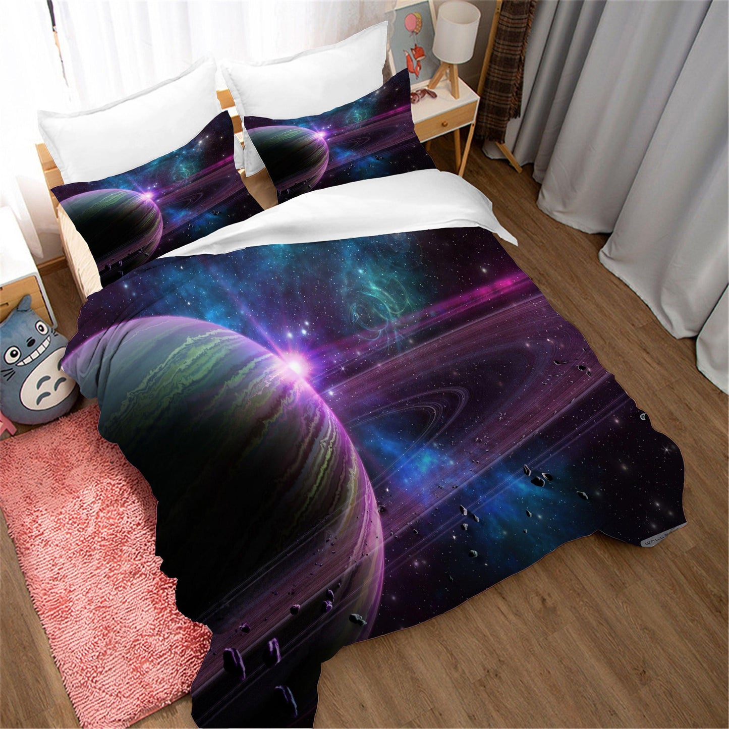3D Abstract Colored Space Planet Quilt Cover Set Bedding Set Duvet Cover Pillowcases 124
