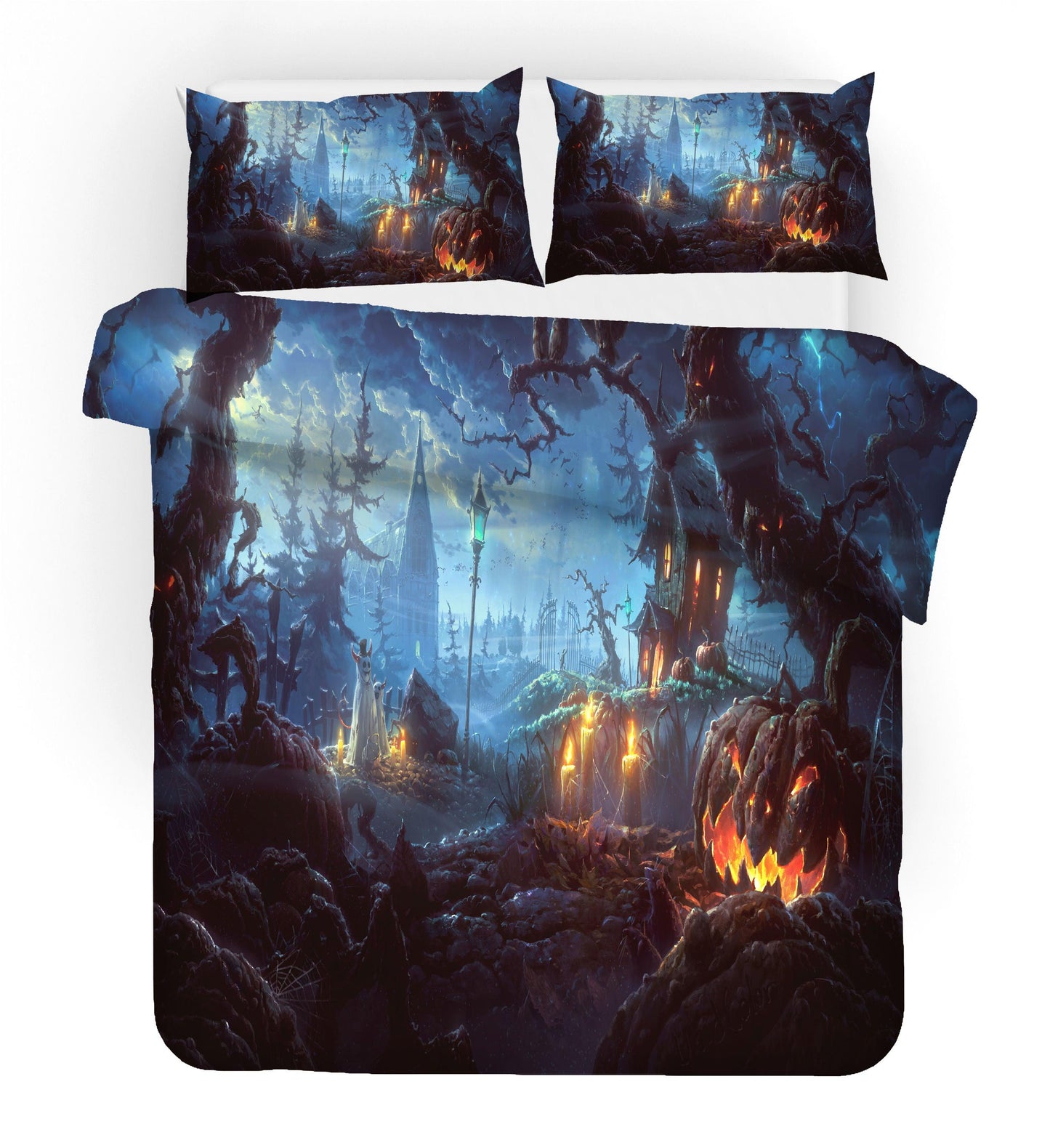 3D Cartoon Halloween Quilt Cover Set Bedding Set Duvet Cover Pillowcases WJ 1630