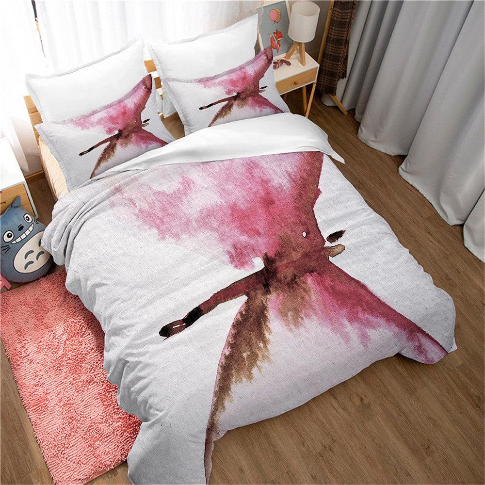 3D Art Watercolor Pink Quilt Cover Set Bedding Set Duvet Cover Pillowcases 166