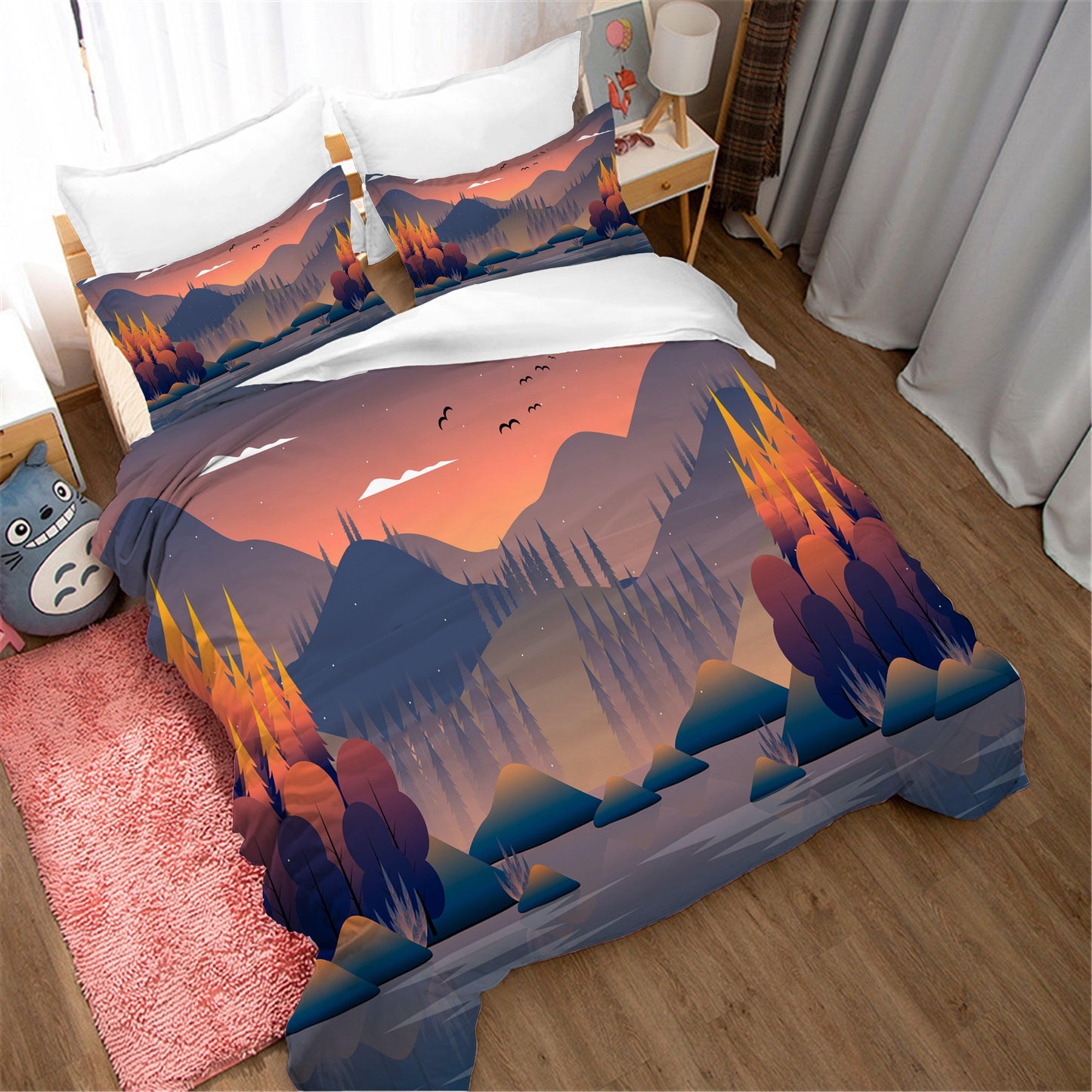 3D Artistic Forest Mountain Nature Landscape Quilt Cover Set Bedding Set Duvet Cover Pillowcases 24
