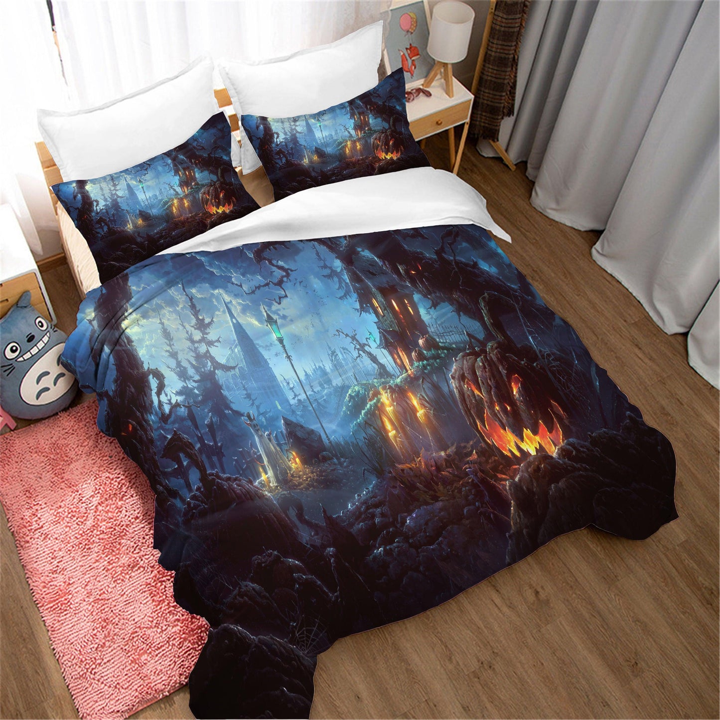 3D Cartoon Halloween Quilt Cover Set Bedding Set Duvet Cover Pillowcases WJ 1630