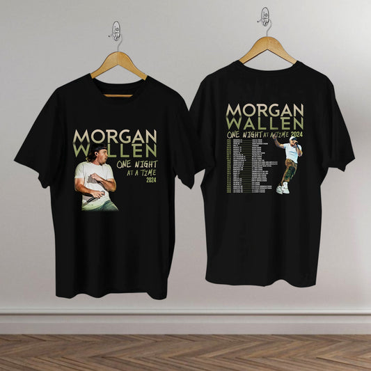 MorganWallen Tour 2024 T-Shirt, Wallen One Night At A Time Tour T Shirt