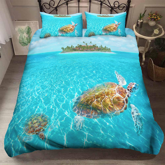 3D Blue Sea Turtle Quilt Cover Set Bedding Set Pillowcases 16