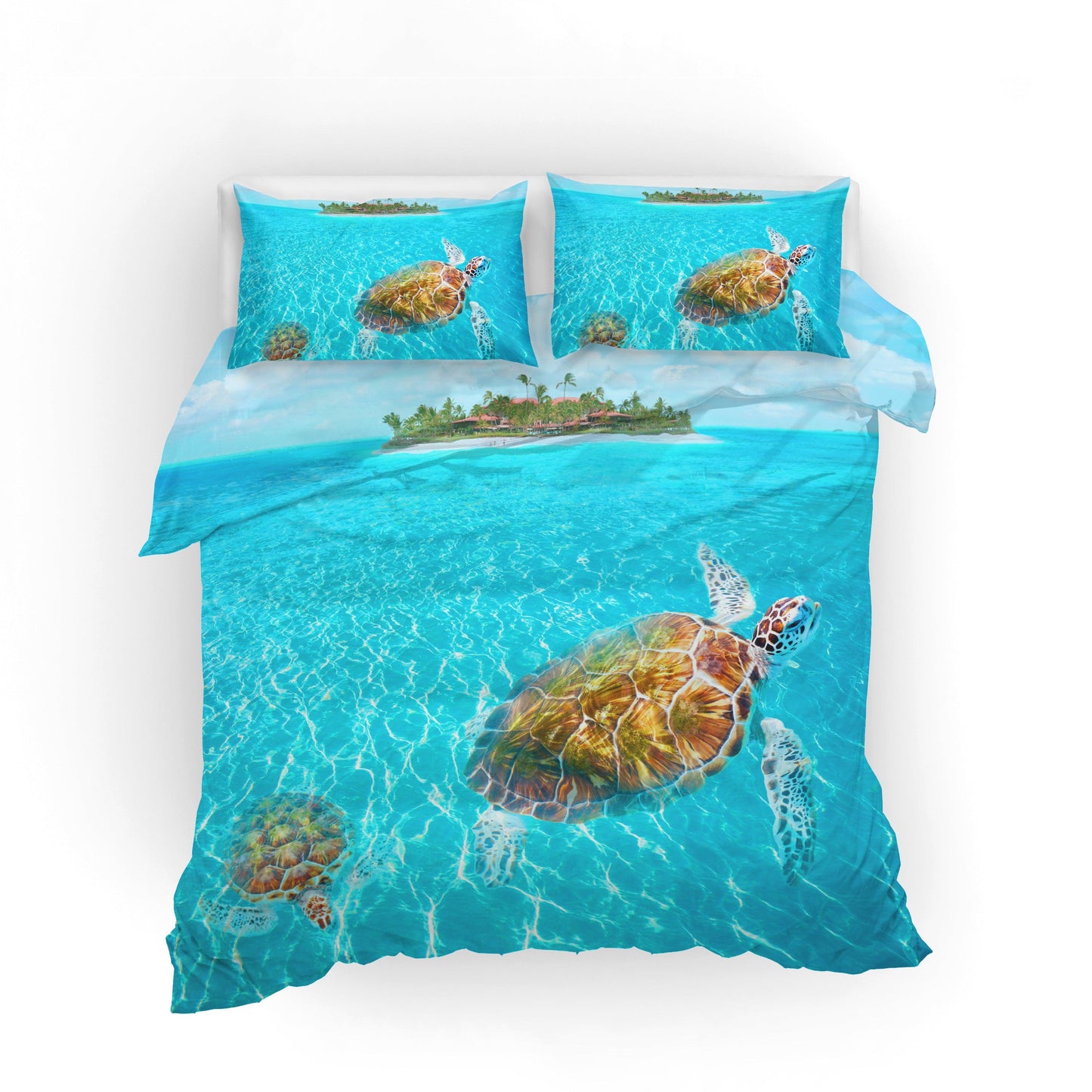 3D Blue Sea Turtle Quilt Cover Set Bedding Set Pillowcases 16