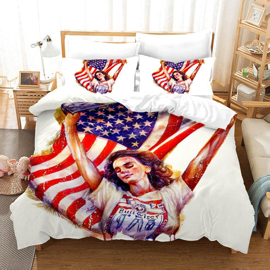 3D American Flag Beauty Quilt Cover Set Bedding Set Pillowcases 124