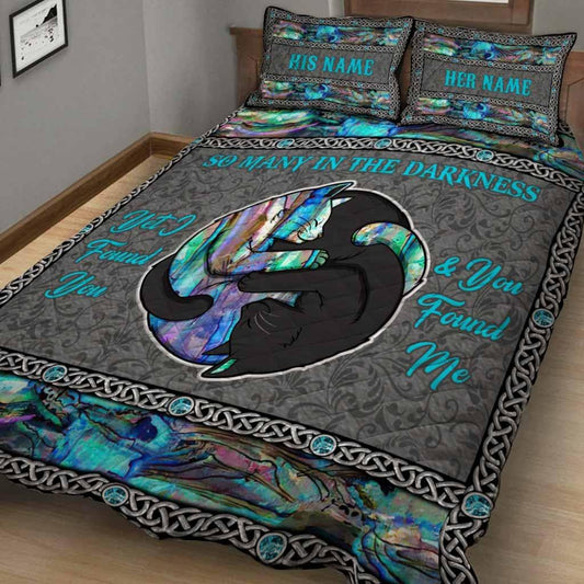 Custom So Many In The Darkness - Personalized Cat 3-Piece Quilt Bedding Set