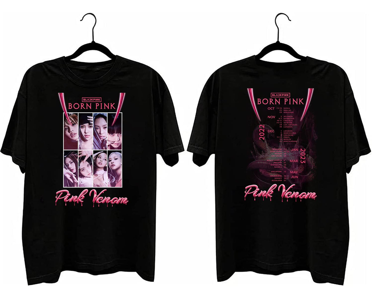 Blackpink Born Pink Tour 2022 Double Sided T-shirt