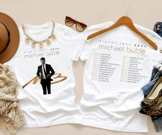 2022 Michael Bubl Higher Tour T-Shirt, Michael Bubl T-Shirt, Michael Bubl 2022 American Tour T-Shirt
