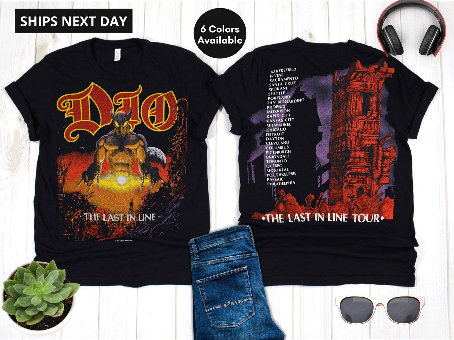 Dio Last In Line Tour VTG 80s Unisex T-shirt, Heavy Metal Rock Band Concert T-Shirt